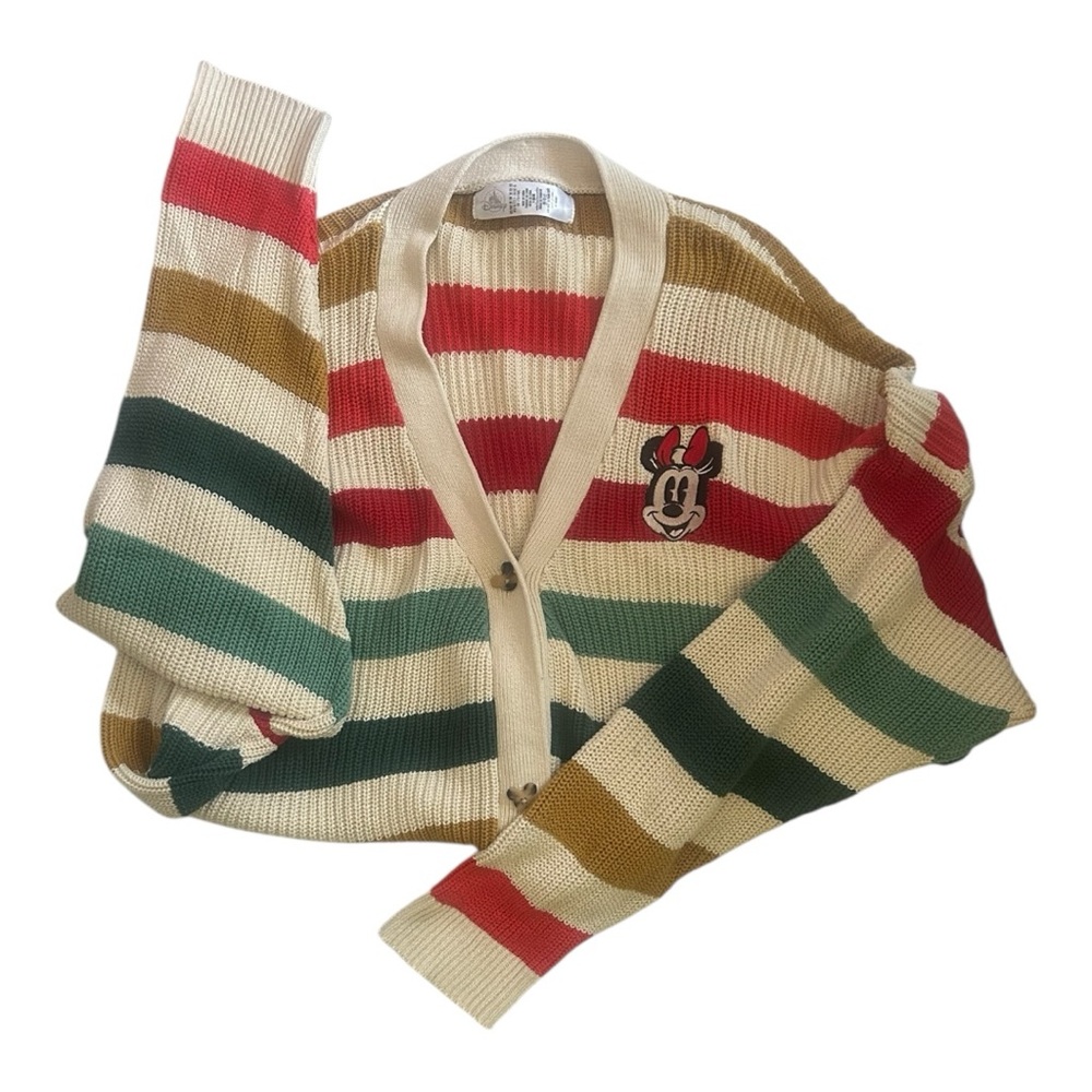 Disney Striped knit Cardigan Sweater with Mickey shape buttons